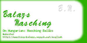 balazs masching business card