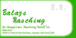 balazs masching business card